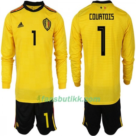 Fotball-VM 2018 Belgia drakt COURTOIS 1 Barn Bortetrøye Langermet